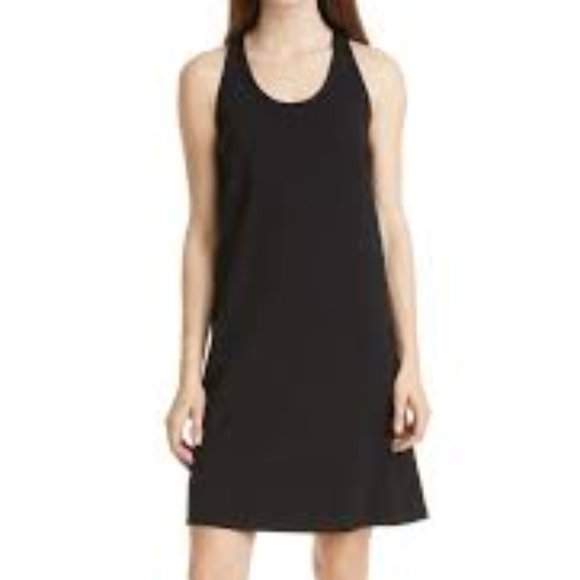 NWT Eileen Fisher Black Organic Cotton Racerback Tank Dress - Picture 1 of 5